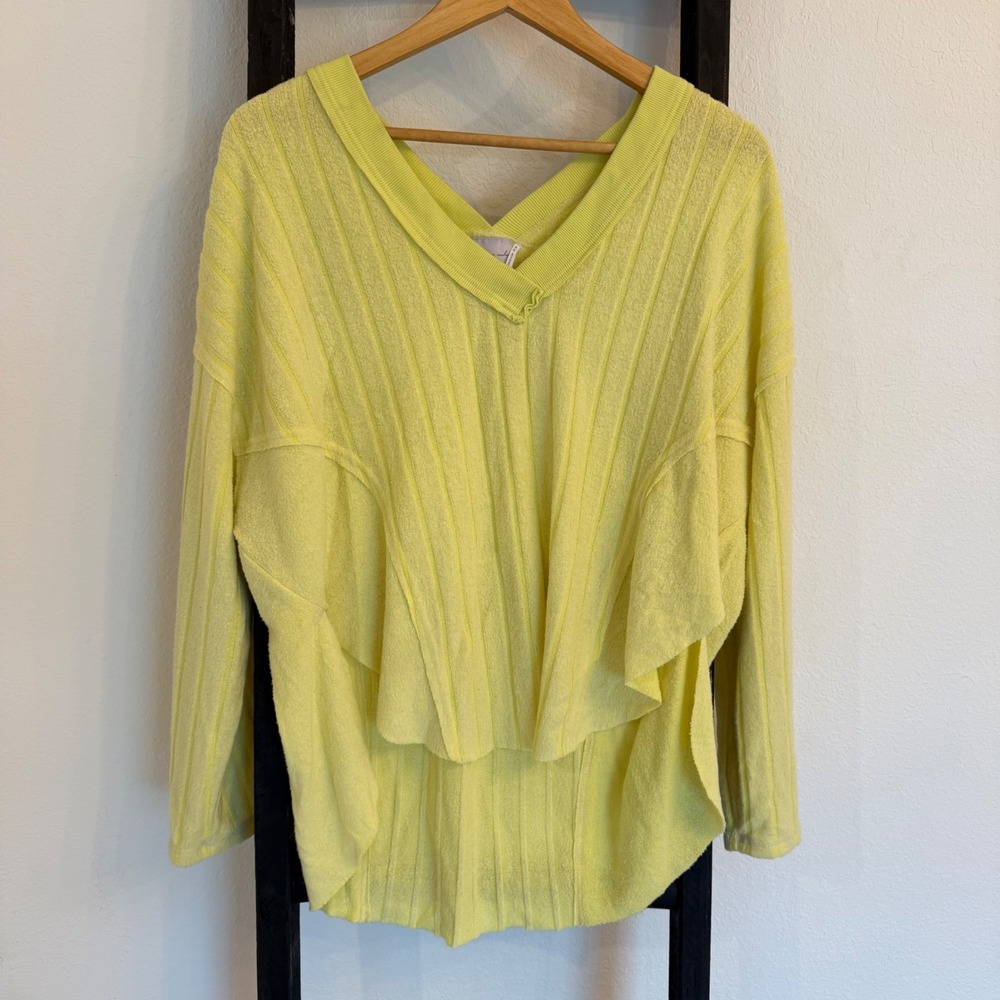 Urban Outfitters‎ Out From Under Top Womens Long Sleeve Layered Yellow Shirt